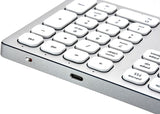 Voxicon DK-295B-WHT tastatur Universel Bluetooth QWERTY Nordisk Hvid, Sølv