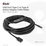 CLUB3D CAC-1538 USB-kabel USB 3.2 Gen 1 (3.1 Gen 1) 10 m USB C USB A 5 Gbit/sek. Sort