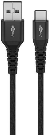 Goobay 74527 USB-kabel USB 2.0 2 m USB C USB A 0,48 Gbit/sek. 60 W Sort