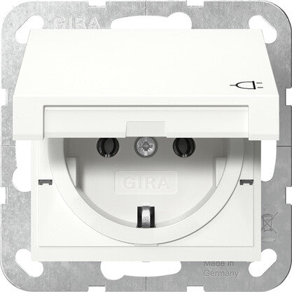 GIRA System 55 stikkontakt Schuko Hvid