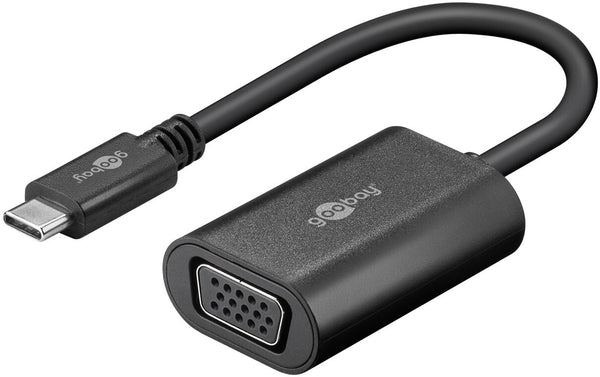 Goobay 38531 videokabel adapter 0,2 m USB Type-C VGA (D-Sub) Sort
