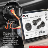 CLUB3D CAC-1921 oplader til mobil enhed Laptop Sort Cigartænder Automatisk