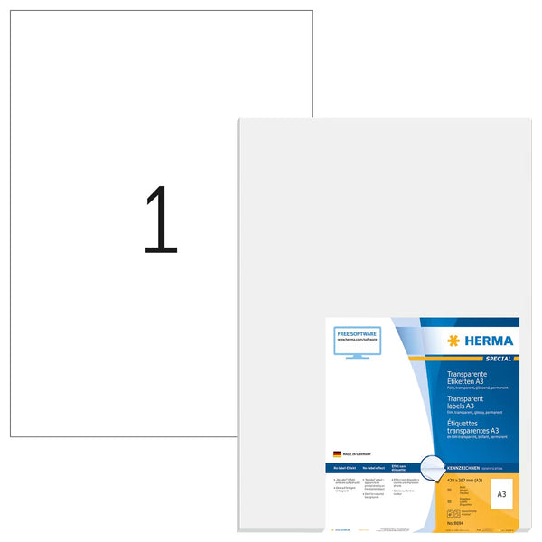 HERMA 8694 print etiket Transparent Selvklæbende printeretiket