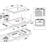 Whirlpool AKTL 629/NB1 Hvid Indbygget 59 cm Gaskomfur 4 zone(s)