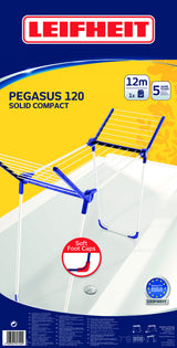 Leifheit Pegasus 120 Solid Compact Fritstående stativ Blå, Hvid