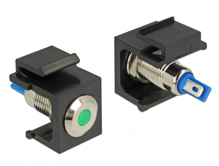 DeLOCK 86463 kabelsamler Keystone LED Sort, Blå, Grøn, Rustfrit stål