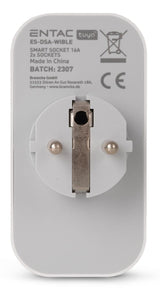 Entac ES-DSA-WIBLE strømstik adapter Hvid
