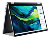 Acer Aspire Go Spin 14 AGSP14-31PT-36R6 Intel Core 3 N355 Hybrid (2-i-1) 35,6 cm (14") Berøringsskærm WUXGA 16 GB LPDDR5-SDRAM 512 GB SSD Wi-Fi 6 (802.11ax) Windows 11 Home Tysk Sølv