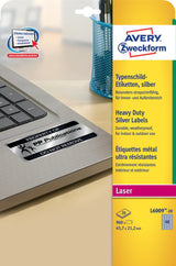 Avery L6009-20 selvklæbende etiket Afrundet rektangel Permanent Sølv 960 stk