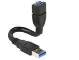DeLOCK 0.15m 2xUSB3.0-A USB-kabel USB 3.2 Gen 1 (3.1 Gen 1) 0,15 m USB A 5 Gbit/sek. Sort