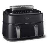 Philips 5000 series NA551/00 frituregryde Dobbelt 9 L Enkeltstående 2750 W Varmluftsteger Sort, Sølv