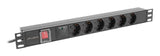 Lanberg PDU-06F-0200-IEC-BK strømforsyningsenhed (PDU) 6 AC stikkontakt(er) 1U Sort