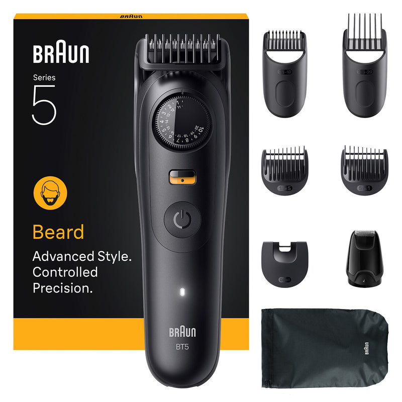 Braun BeardTrimmer 5 BT5560 skæg trimmer Batteri 40 2 cm Våd og tør Sort