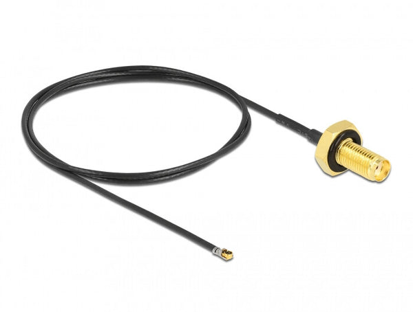 DeLOCK 12667 koaxial kabel 0,5 m SMA MHF 4L LK Sort