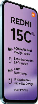 Xiaomi Redmi 15C 17,5 cm (6.9") 5G USB Type-C 4 GB 128 GB 6000 mAh Grøn