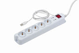Gembird PCW-MS2G overspændingsbeskytter Hvid 5 AC stikkontakt(er) 250 V 1,8 m