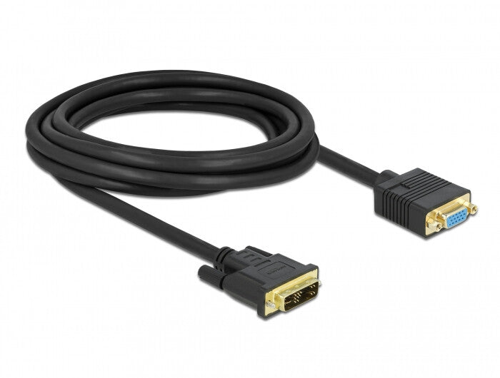 DeLOCK 86754 videokabel adapter 3 m DVI VGA (D-Sub) Sort