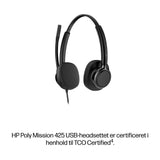 HP Poly Mission 425 Stereo USB Wired Headset (Bulk)