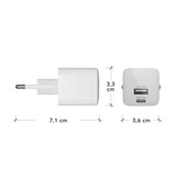 dbramante1928 re-charge - EU Vægoplader- USB-C 25W+USB-A 18W-W