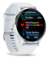 Garmin Venu 3 3,56 cm (1.4") AMOLED 45 mm Digital 454 x 454 pixel Berøringsskærm Sølv, Hvid Wi-Fi GPS (satellit)