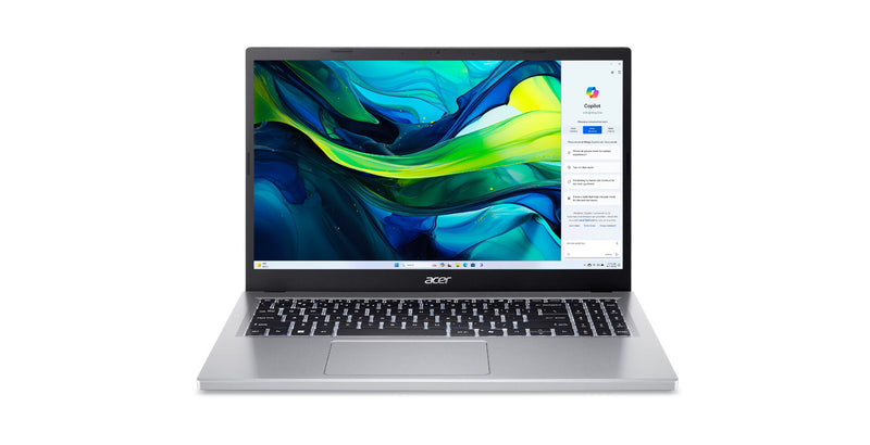 Acer Aspire Go 15 AG15-32P-39R2 Intel Core 3 N355 Laptop 39,6 cm (15.6") Fuld HD 8 GB DDR5-SDRAM 128 GB SSD Wi-Fi 6 (802.11ax) Windows 11 Home Sølv
