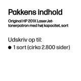 HP Original 201X LaserJet-tonerpatron med høj kapacitet, sort