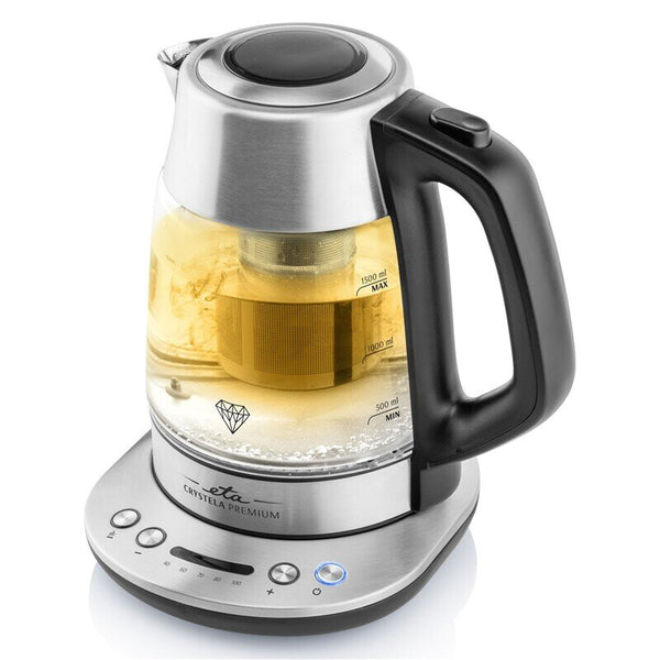Eta ETA915390000 elkedel 1,5 L 2200 W Sort, Rustfrit stål, Transparent