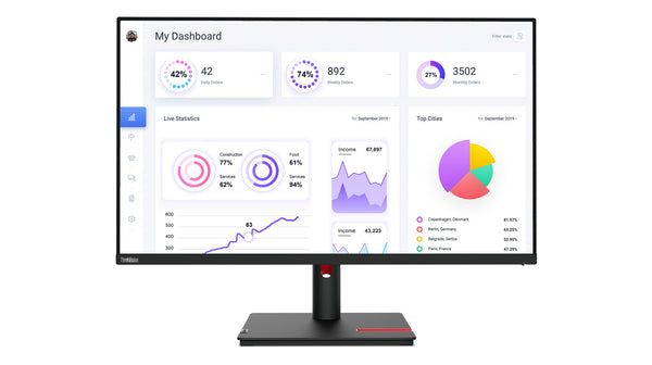 Lenovo ThinkVision T32p-30 computerskærm 80 cm (31.5") 3840 x 2160 pixel 4K Ultra HD LED Sort