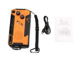 Extralink RADIO AWARYJNE SOLARNE Z KORBKA DYNAMO POWERBANK 4000MAH Z LATARKA SOS SR-4000 Bærbar Analog Sort, Orange