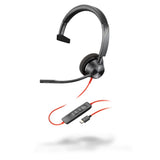 HP Poly Blackwire 3310 Monaural USB-C Headset +USB-C/A Adapter