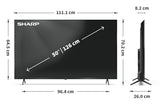 Sharp 50HP5265E TV 127 cm (50") 4K Ultra HD Smart TV Wi-Fi Sort