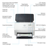 HP ScanJet Enterprise Flow 5000 s5 Skanner med papir-tilførsel 600 x 600 dpi A4 Hvid
