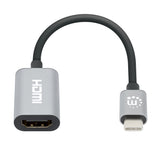 Manhattan 153973 videokabel adapter 0,11 m USB Type-C HDMI Grå