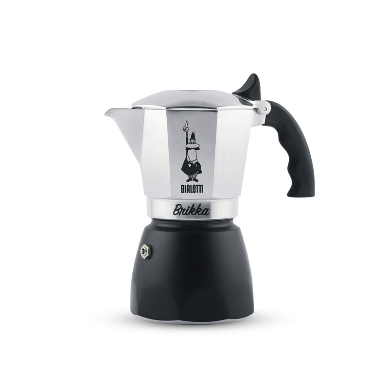 Bialetti Brikka Moka gryde 0,1 L Sort, Rustfrit stål
