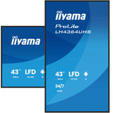 iiyama LH4364UHS-B1AG skilte display Digital fladpaneldisplay 109,2 cm (43") LED Wi-Fi 500 cd/m² 4K Ultra HD Sort Indbygget processer Android 24/7