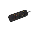 Lanberg PS0-03F-0150-BK stikdåse 1,5 m 3 AC stikkontakt(er) Indendørs Sort