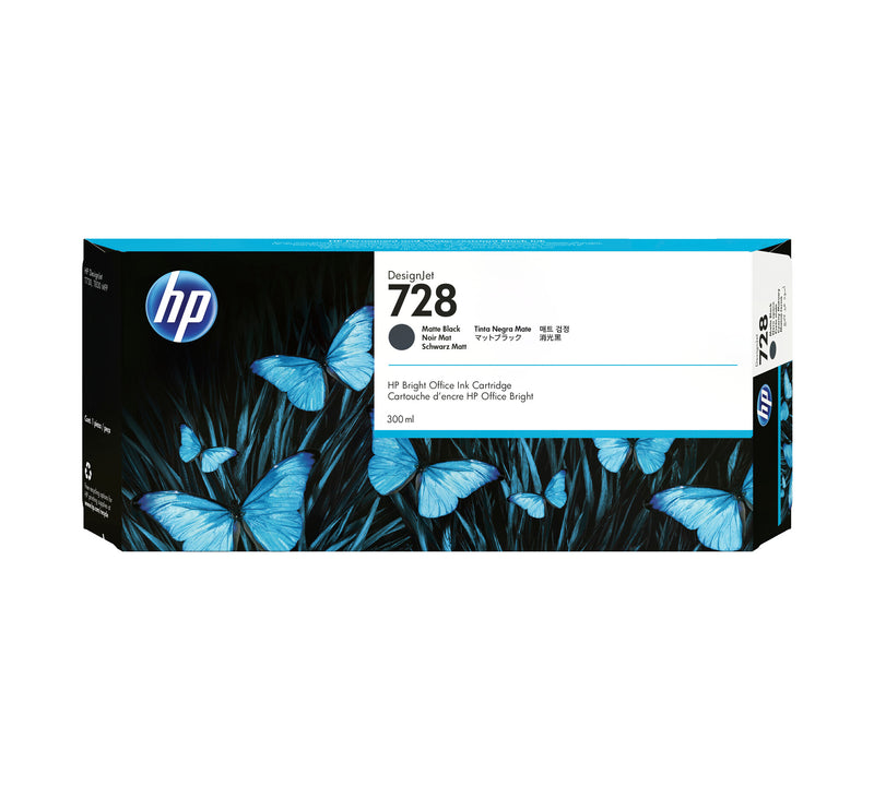 HP 728 300 ml DesignJet-blækpatron, matsort