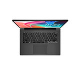 MSI Modern 14 F1MG-876FRNN Intel Core 5 120U Laptop 35,6 cm (14") Fuld HD 16 GB DDR4-SDRAM 512 GB SSD Wi-Fi 6E (802.11ax) Windows 11 Pro Platin, Grå AZERTY Fransk