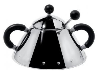 Alessi 9097 B Sukkerskål Sort, Rustfrit stål Rustfrit stål