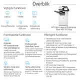 HP Color LaserJet Enterprise Flow LaserJet Enterprise Flow M776zs Trådløst Multifunction Farve Printer, Kopimaskine, scanner; Dupleks
