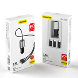 DUDAO R5ProN 3.4A Car Charger Built-in cables Universel Grå Cigartænder Hurtig opladning Automatisk