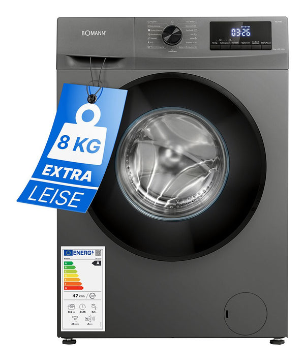 Bomann WA 7185 vaskemaskine Front-læsning 8 kg 1400 rpm Sort