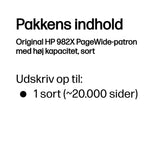 HP Original 982X PageWide-patron med høj kapacitet, sort