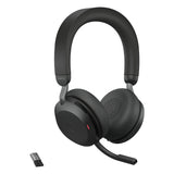Jabra Evolve2 75 Headset Trådløs Kontor/Callcenter Bluetooth Opladningsstativ Sort