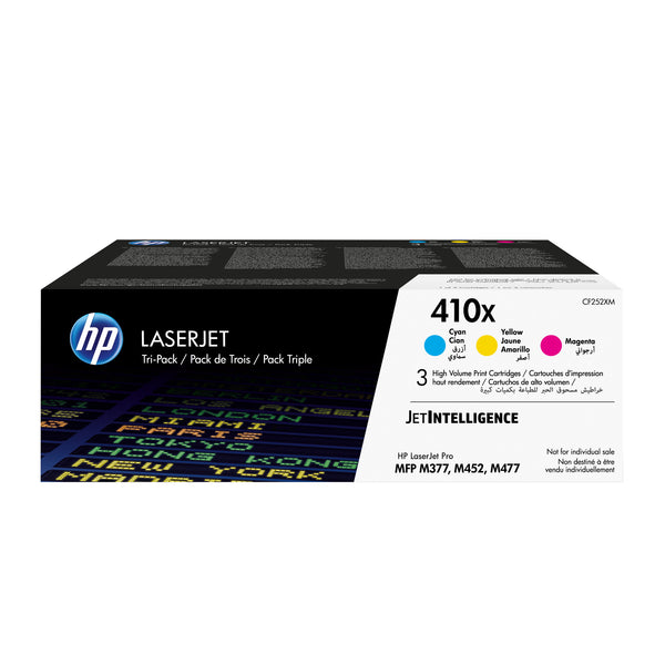 HP Originale 410X LaserJet-tonerpatroner, cyan/magenta/gul, pakke med 3 stk.