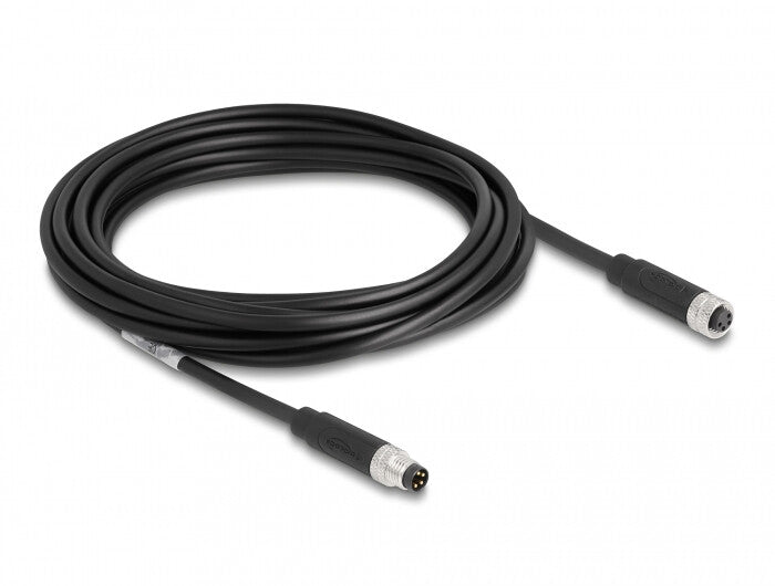 DeLOCK 80145 sensor- & aktuatorkabel 5 m M8 Sort