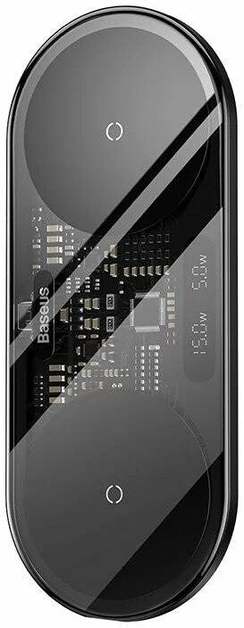 Baseus 2In1 20W Digital Led Display Hovedtelefoner, Headset, Smartphone Sort USB Trådløs opladning Indendørs