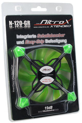 Inter-Tech CobaNitrox N-120-GR Computerkabinet Ventilator 12 cm Sort, Grøn