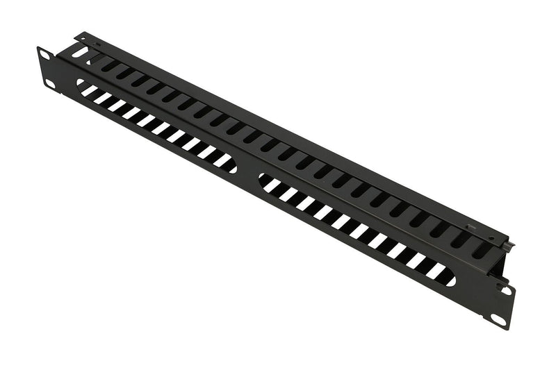 Extralink CABLE MANAGER WITH METAL COVER 1U Kabelbakkepanel Sort