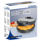 Bomann WA 1365 CB 6 vaffel/vafler 1000 W Sort, Rustfrit stål